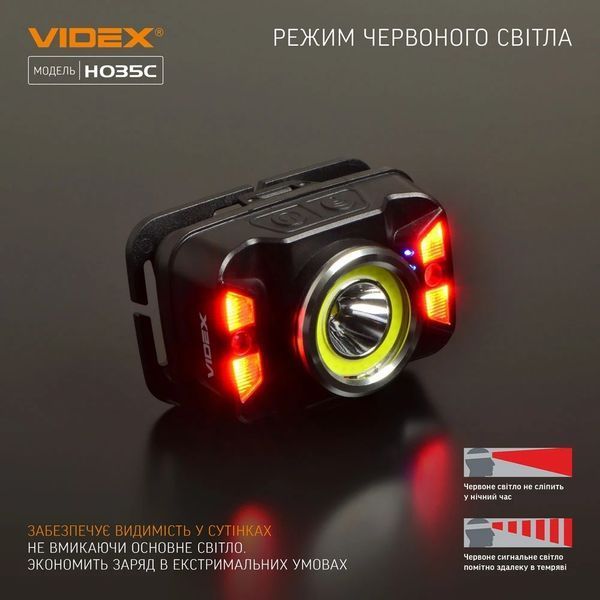 VIDEX VLF-H035C 410Lm 5000K Налобний світлодіодний ліхтарик 99-00022846 фото