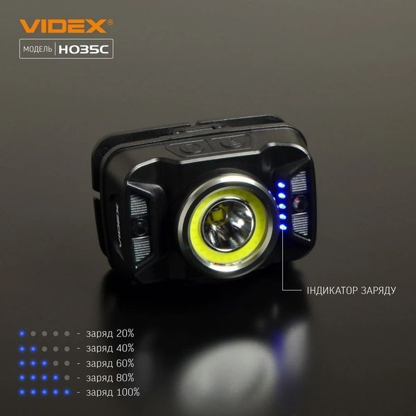 VIDEX VLF-H035C 410Lm 5000K Налобний світлодіодний ліхтарик 99-00022846 фото